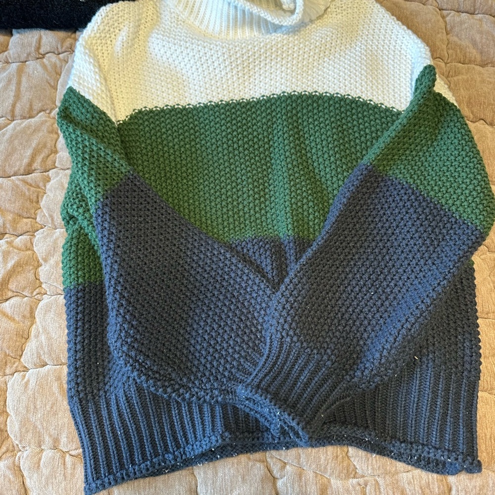 Colorblock Turtleneck Sweater